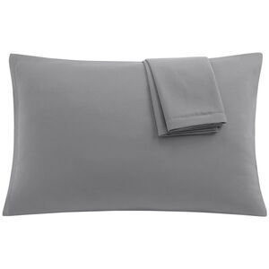 2pcs Pillow Cases Soft Microfiber Pillowcases with Zipper (20"x30") Grey